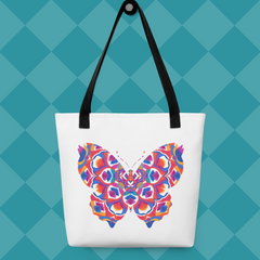 Blossom Whirl Tote Bag - White