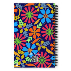 Blue Fall Floral Spiral notebook