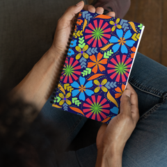 Blue Fall Floral Spiral notebook