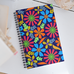 Blue Fall Floral Spiral notebook