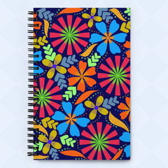 Blue Fall Floral Spiral notebook