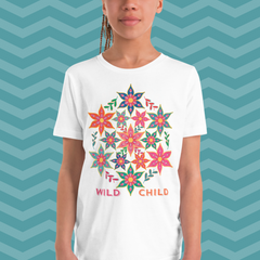Floral T-shirt Kids and Youth - Wild Child