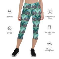 Peacock Capri Leggings