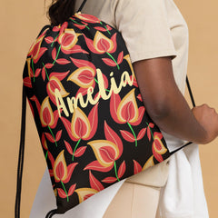 Dusky Charm Drawstring Bag