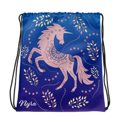 Unicorn Drawstring Bag - Blue