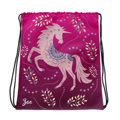 Unicorn Drawstring Bag - Purple