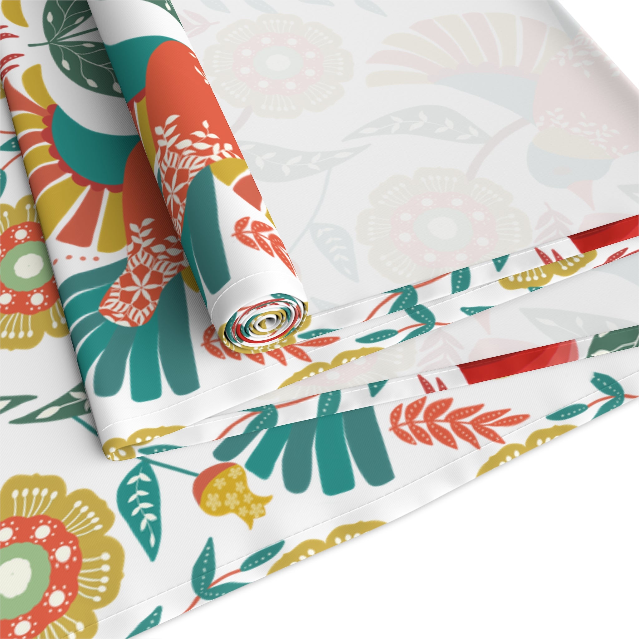 Vibrant Floral Bird Table Runner