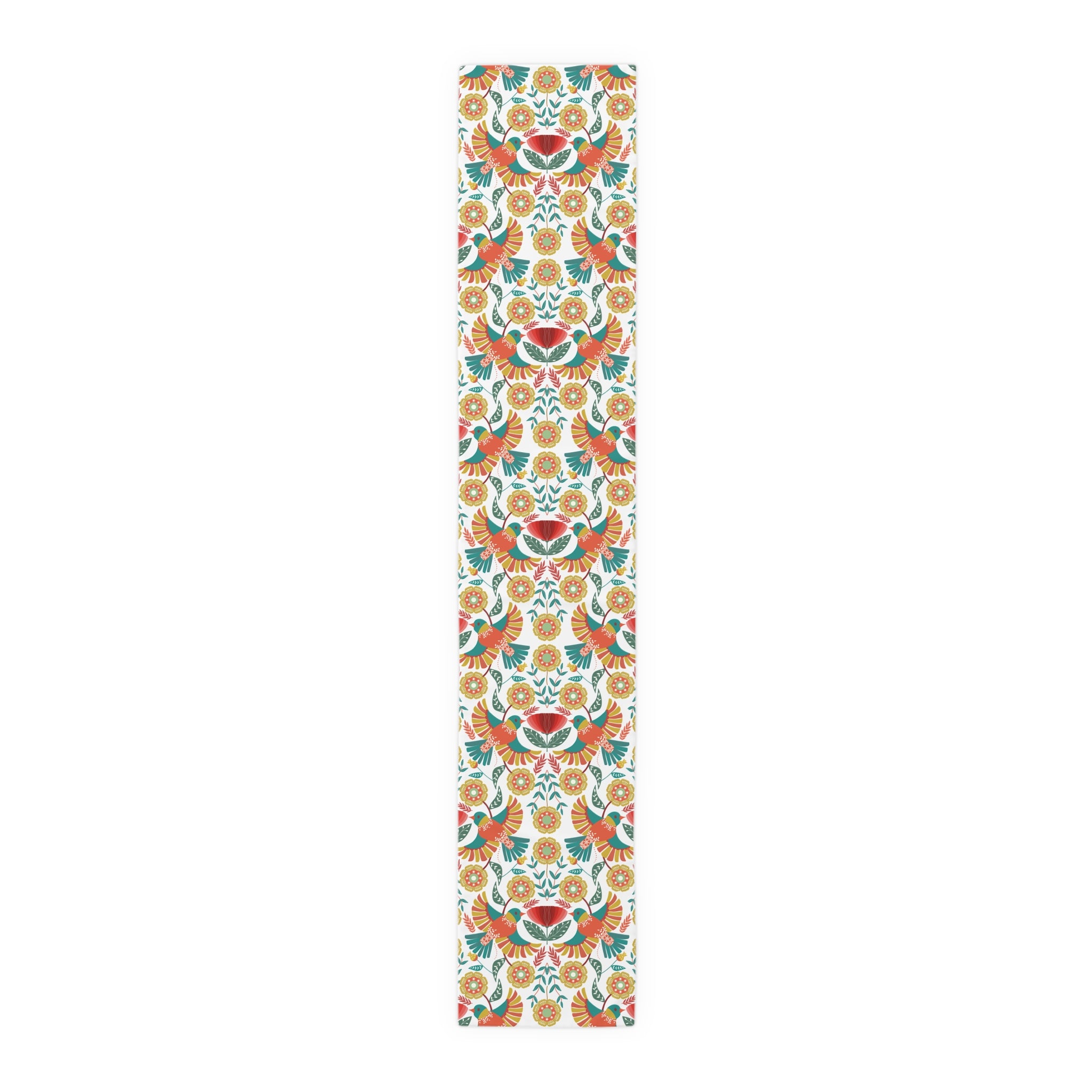 Vibrant Floral Bird Table Runner
